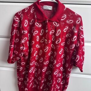 Tricots St. Raphael Women's Red Button Down Shirt